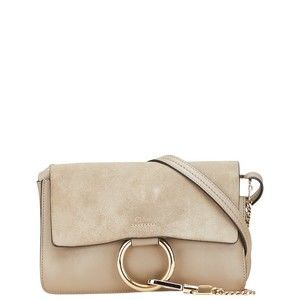 Chloe Faye Shoulder Bag beige sweat leather